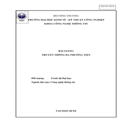 Bài giảng môn Truyền thông đa phương tiện