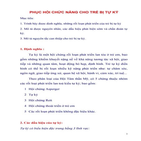 PHCN tự kỷ