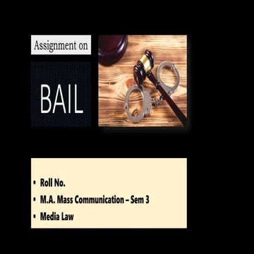 Bail In India 2019 PPT  - LAW India Bail