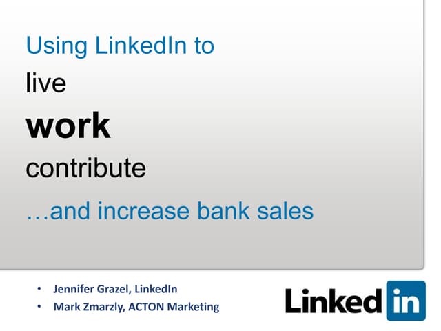 Using LinkedIn to Increase Bank Sales