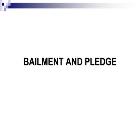 Bailment and-pledge