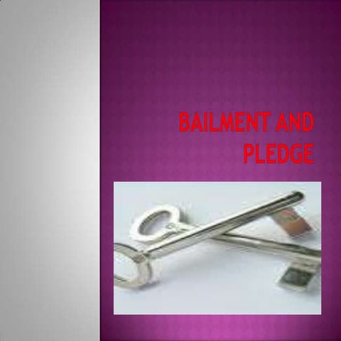 Bailment and pledge