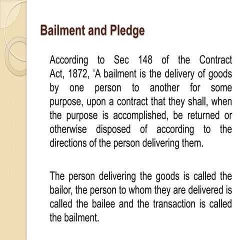 Bailment+pledge
