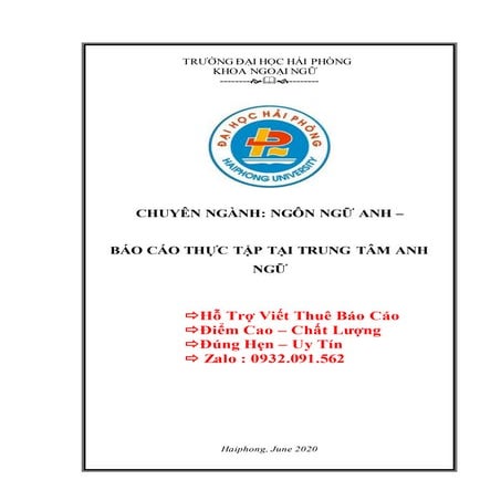 Báo Cáo Thực Tập Tại Trung Tâm Anh Ngữ, HAY