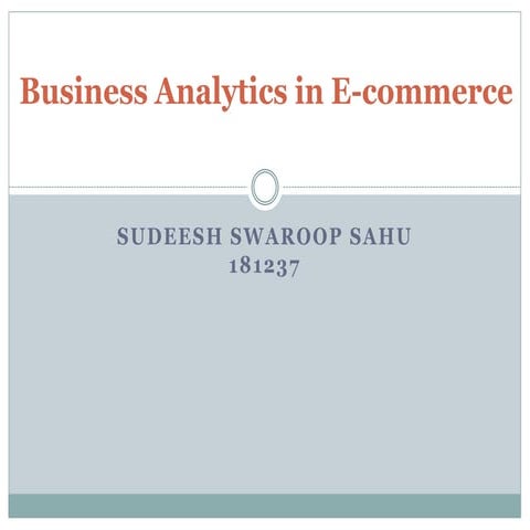 Business Analytics in ecommerce