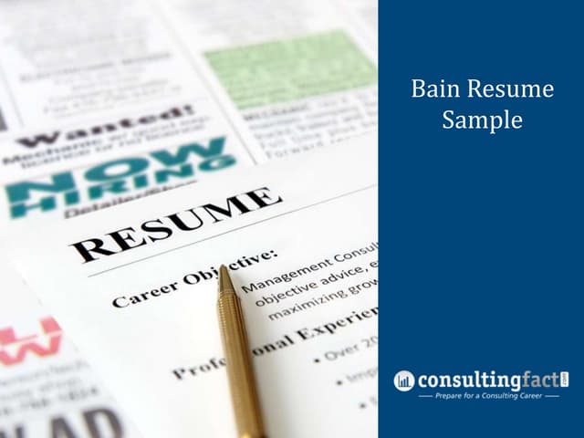Bain Resume Sample PPT - Bainresumesample 131023205640 Phpapp01 Thumbnail 