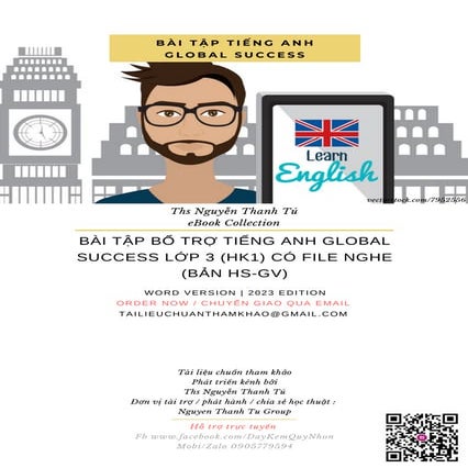 BÀI TẬP BỔ TRỢ TIẾNG ANH GLOBAL SUCCESS LỚP 3 (HK1) CÓ FILE NGHE (BẢN HS-GV)