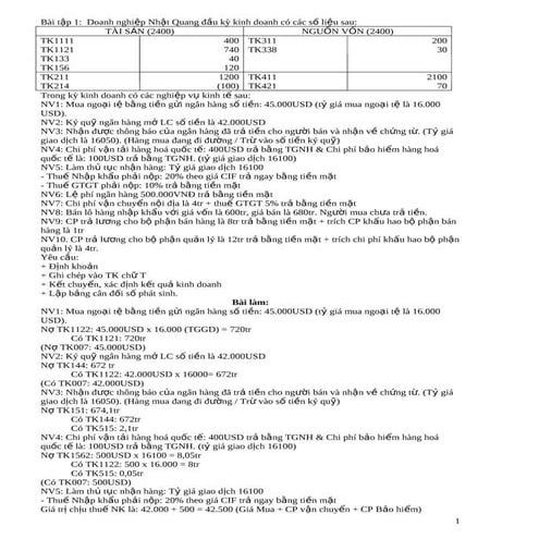 Bai tap nguyen ly ke toan kem loi giai | PDF