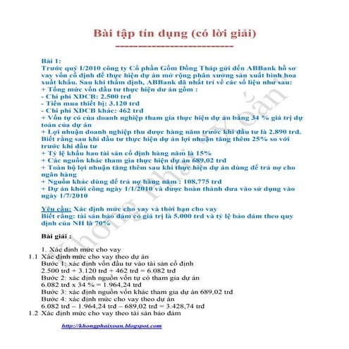 Bai tap tin dung nh + loi giai