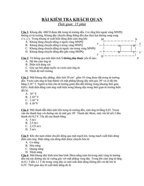 Bai trac nghiem khach quan