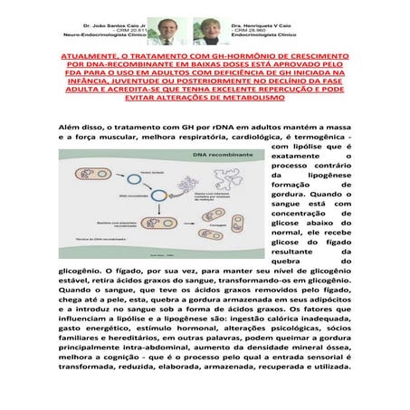 Baixa Altura; Juvenil,Adolescente GHD tratados com rDNA não devem ter interru...