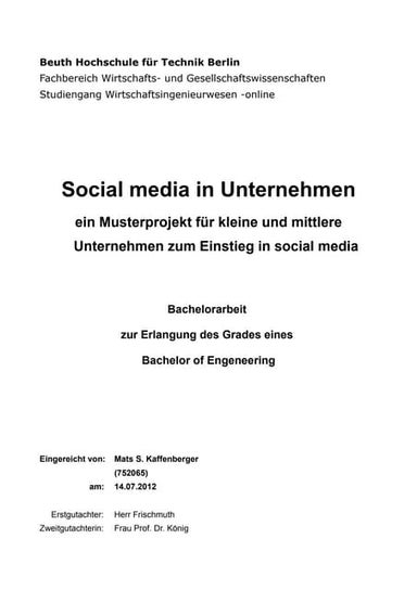 Social media Integration für KMU (Bachelorthesis)