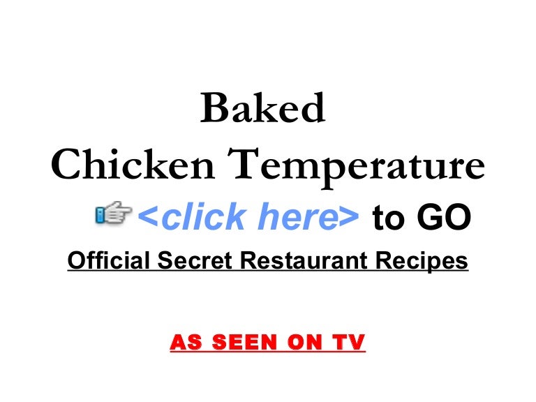 Baked Chicken Temperature