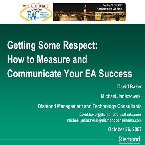 Getting Some Respect - How to Measure and Communicate Your EA Success
