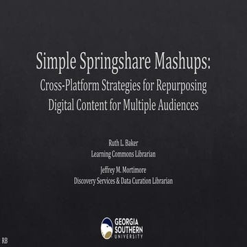 Simple Springshare Mashups: Cross-Platform Strategies for Repurposing Digital...
