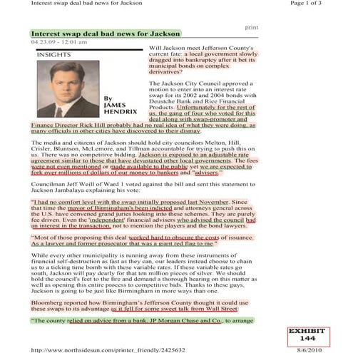 BAKER DONELSON - JP Morgan Chase (Pattern-Of-Practice Of Taking HIGH Risk At ...