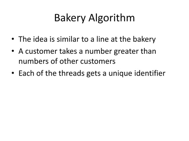 Bakery algorithm