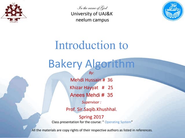 Bakery algorithm in operating system