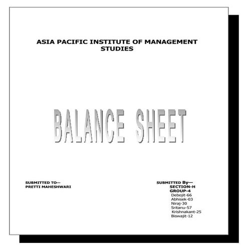 Balance Sheet