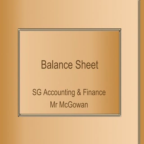 Balance Sheet