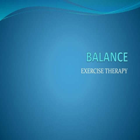 assessment of balance and management of balance