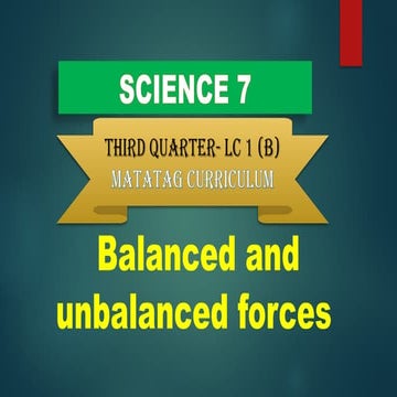 Grade 7 Science Matatag Curriculum Balance and Unbalanced Force.pptx