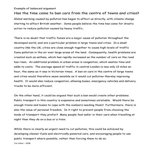 Balanced argument examples