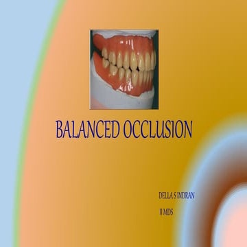Balanced occlusion
