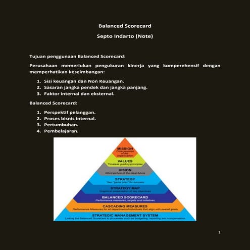 Balanced scorecard