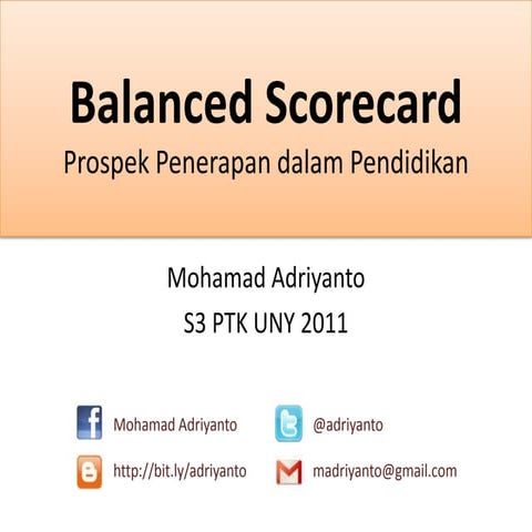 Balanced Scorecard dalam Pendidikan