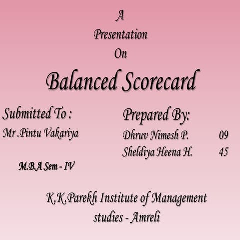 Balanced scorecard H & N