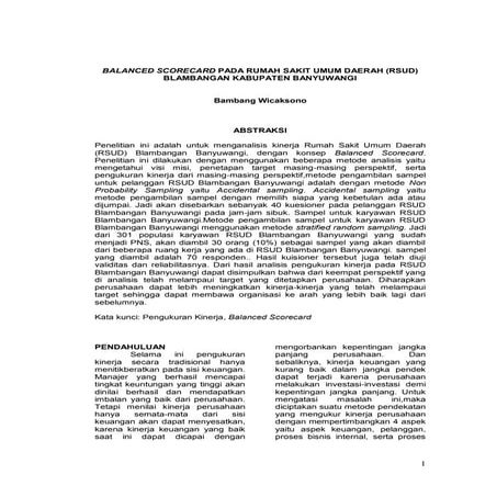 Balanced scorecard pada rumah sakit umum daerah (rsud) 