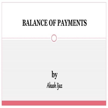 Balance of Payments