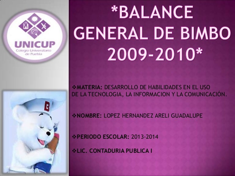 BALANCE GENERAL DE BIMBO 20092010