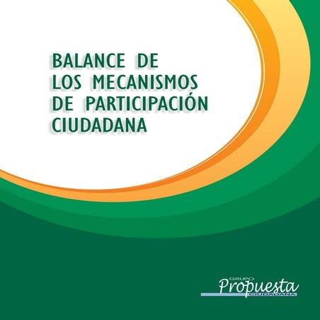 Balance de los Mecanismos de Participacion Ciudadana