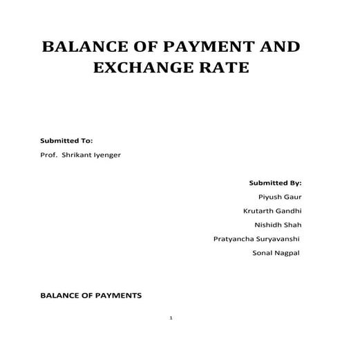 Balance of payment and exchange rate | DOC
