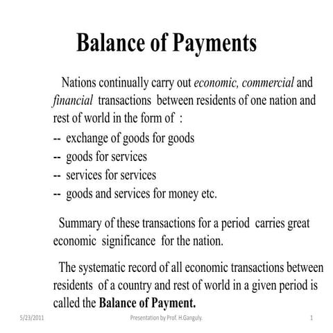 Balance of payments