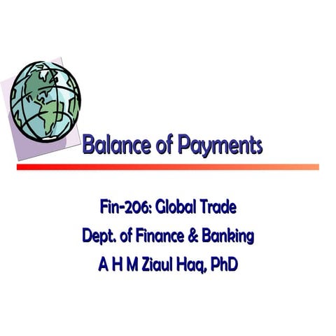 Balance of Payment. New documents. Nicew