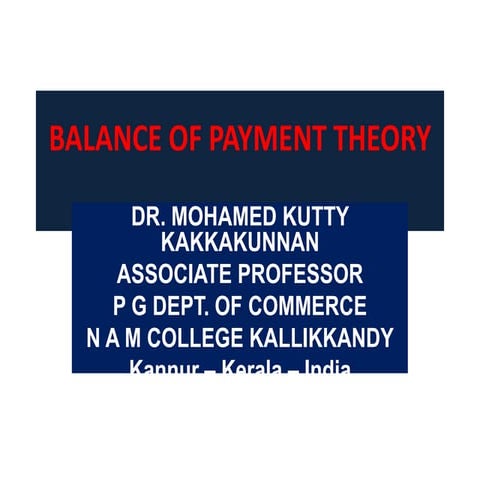 Balance of payment theory