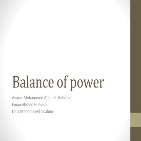 Balance of power