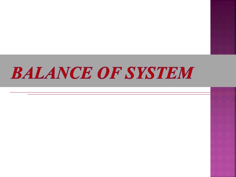 Balance of system