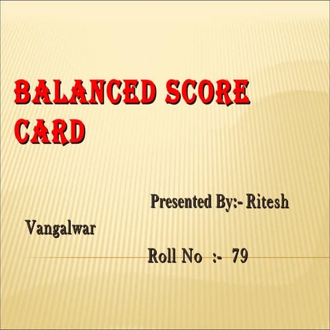 Balance score card