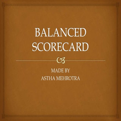 Balance scorecard