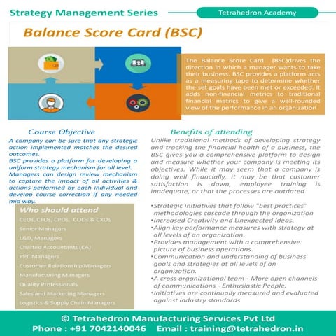 Balance Score Card (BSC) Workshop by Tetrahedron