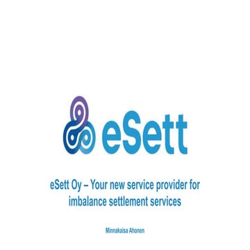 Statnett Balance settlement conference 2015 - Minnakaisa Ahonen, eSett ...