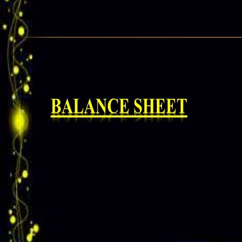 Balance sheet