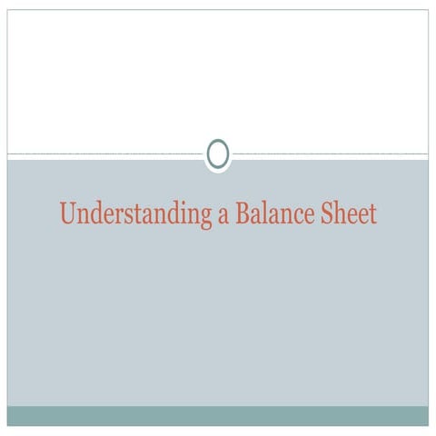 The Balance Sheet | PPT