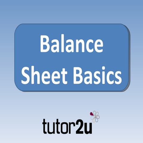Balance Sheet Basics