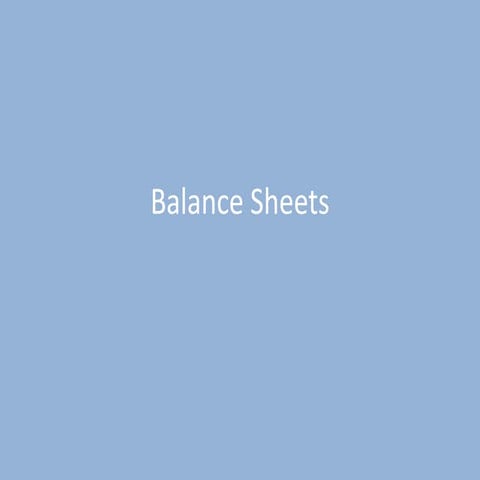 Balance sheets