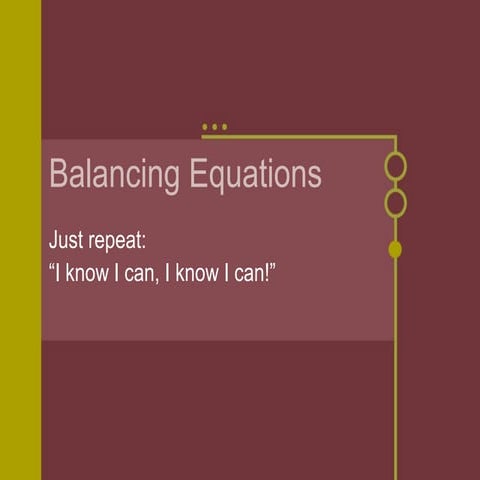 Balancing equations
